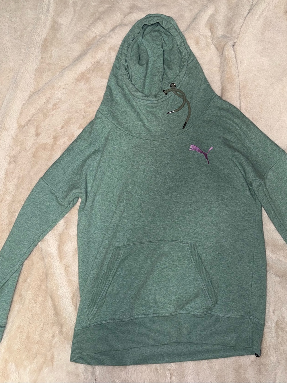 Puma Women's Cowl Hooded Sweater with Pink Logo